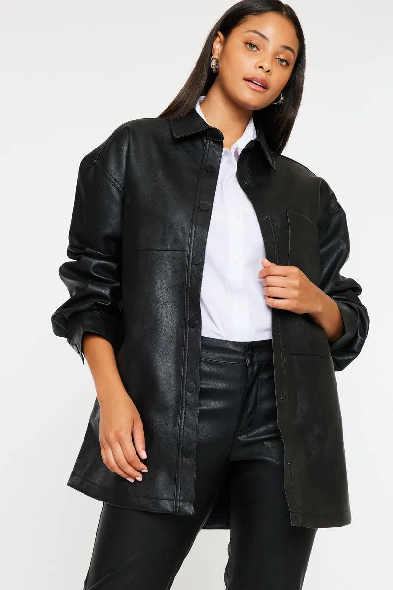 Margo Faux Leather Oversized Jacket