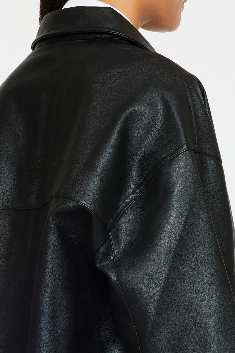 Margo Faux Leather Oversized Jacket