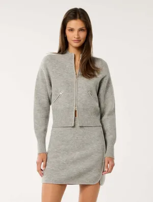 Mariella Knitted Bomber Jacket