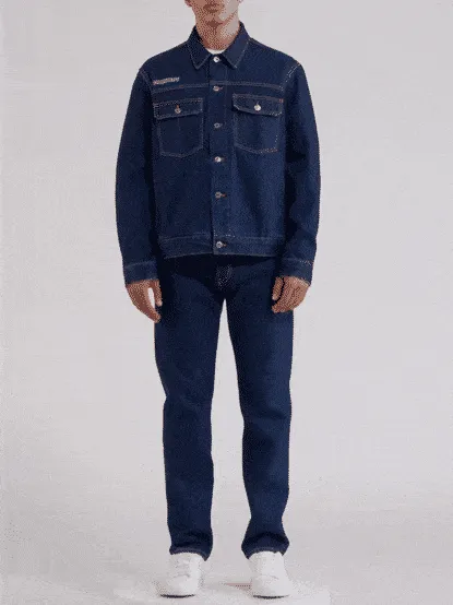 Mens Nettle Denim Jacket—rinse wash