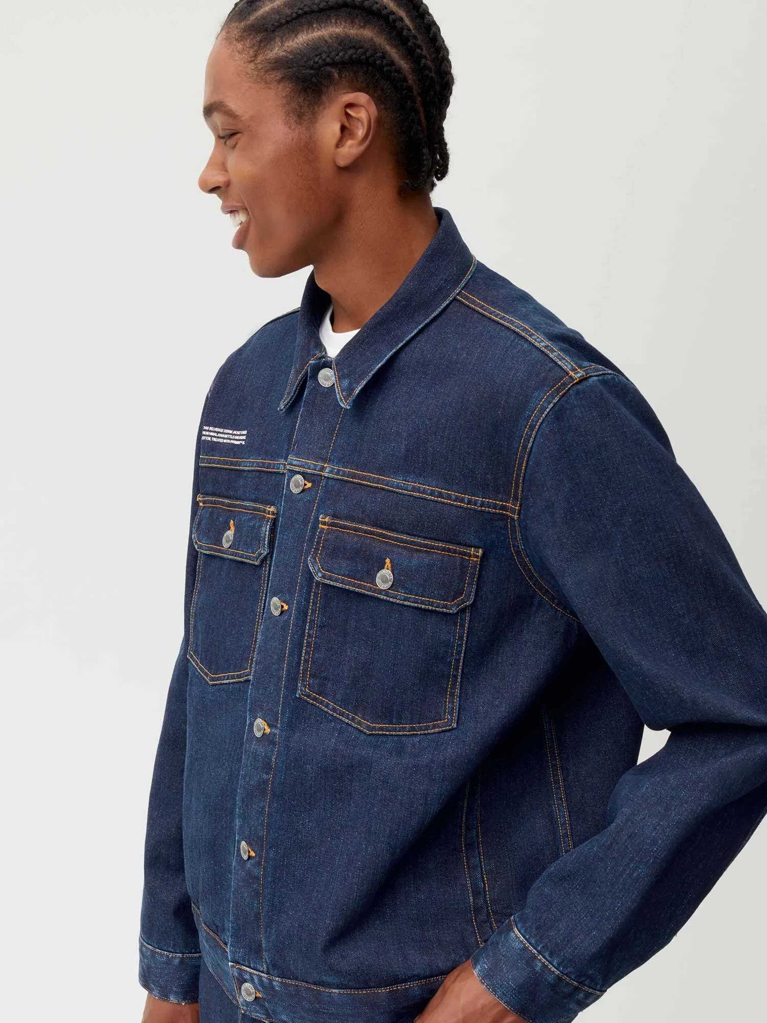 Mens Nettle Denim Jacket—rinse wash