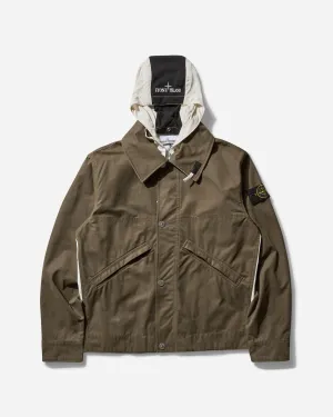 Men's Tela Resinata Hooded Jacket Military Green