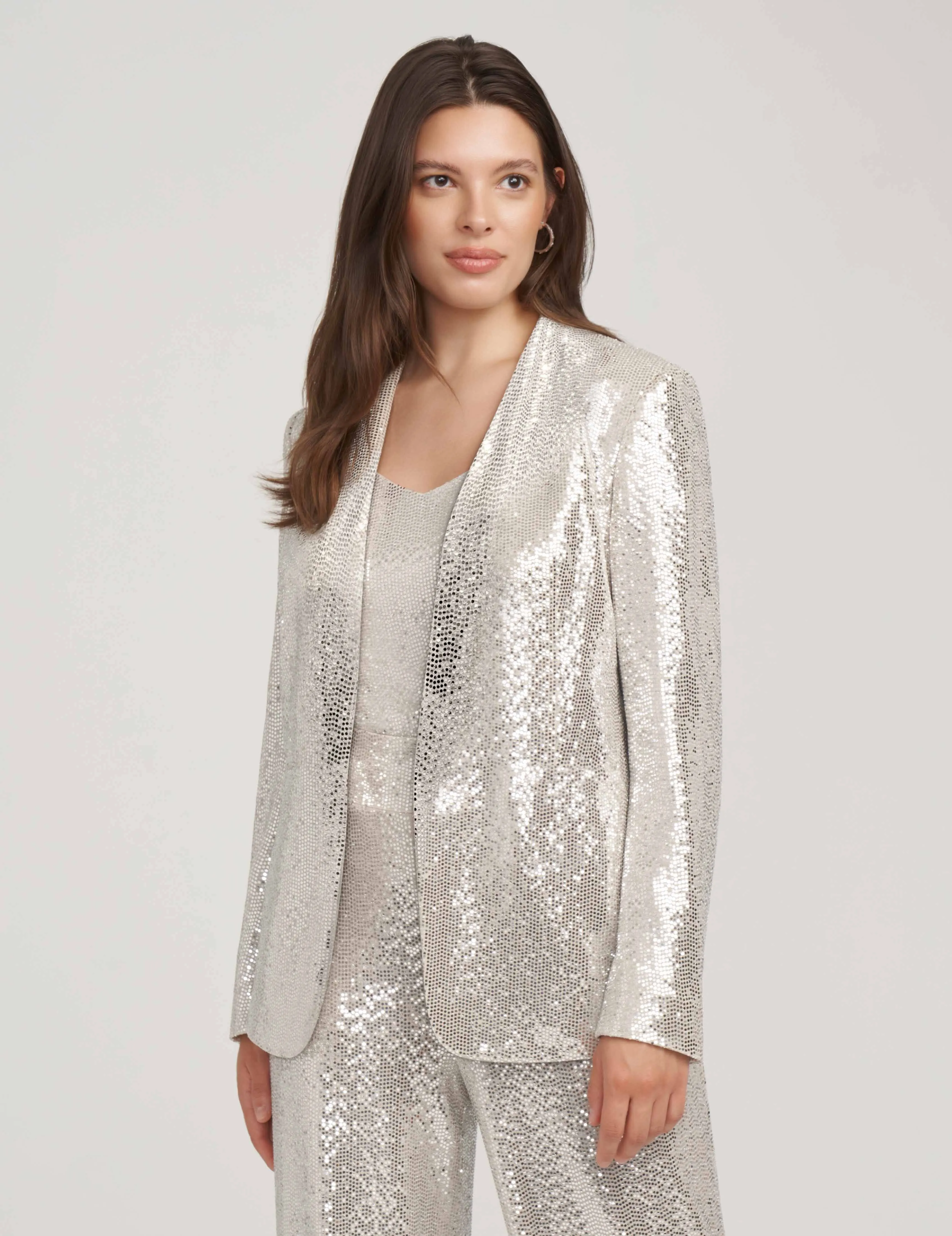 Metallic Heatset Knit Cardigan Jacket- Sale