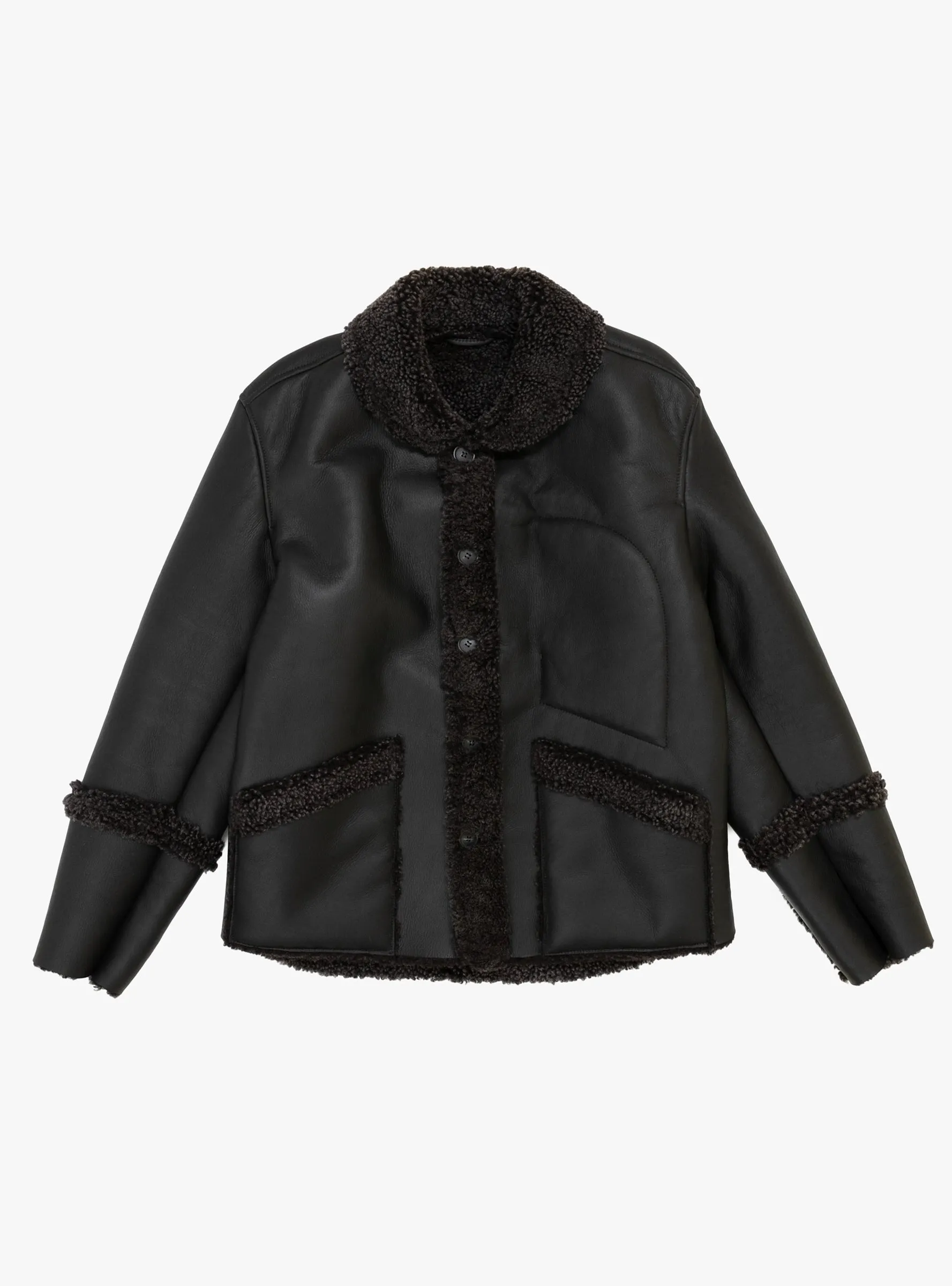 Neu Shearling Leather Jacket Black