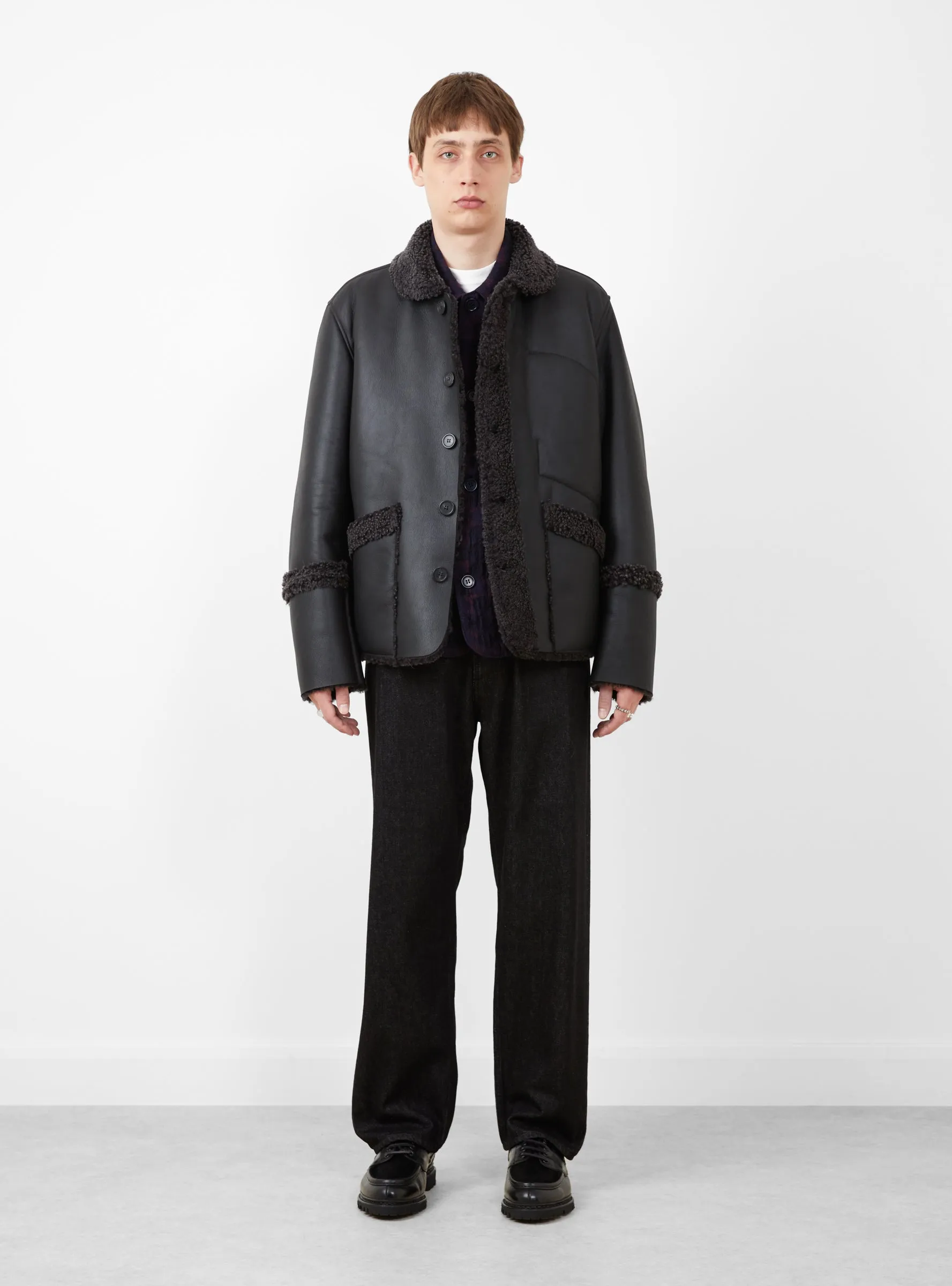 Neu Shearling Leather Jacket Black