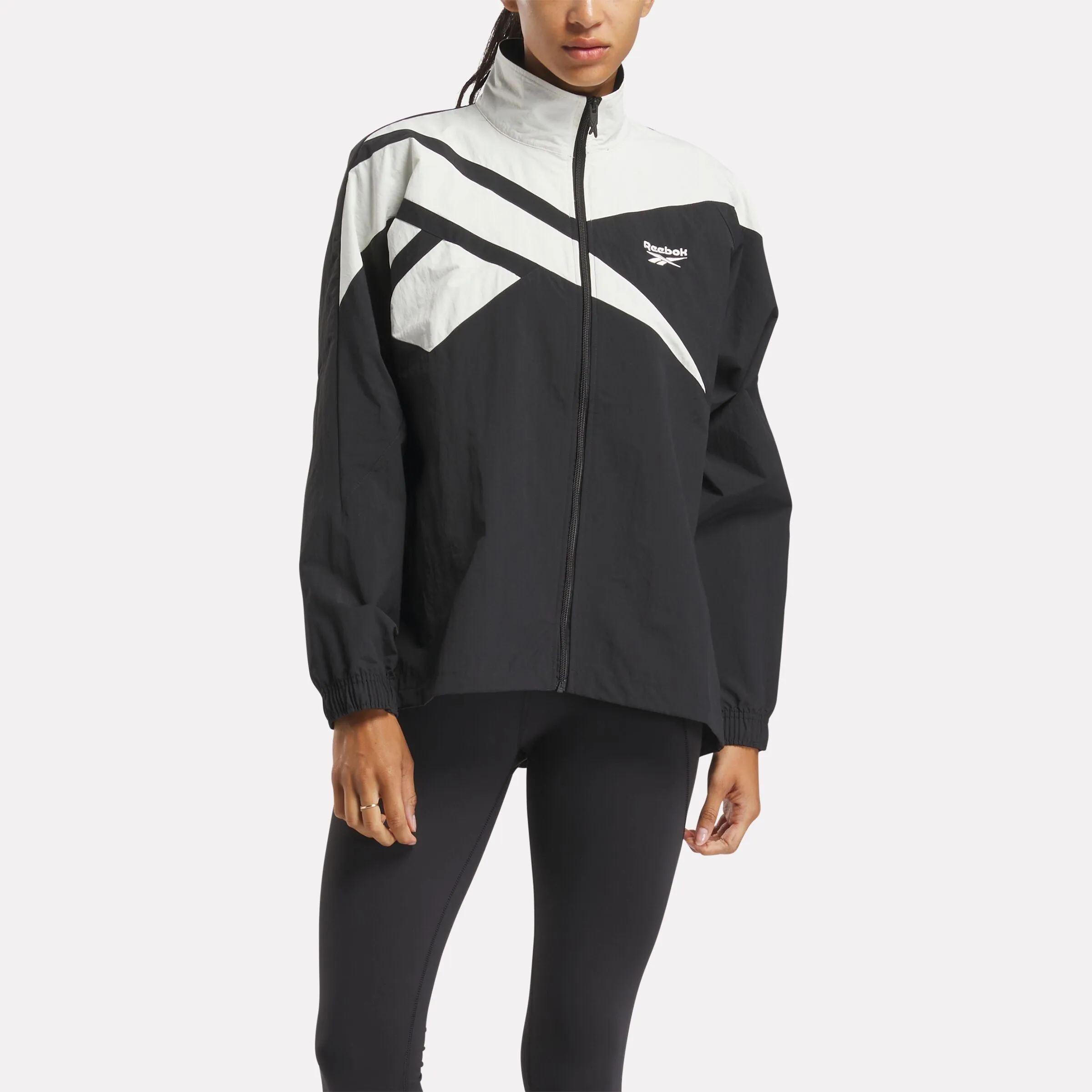Open Hem Vector Track Jacket Night Black