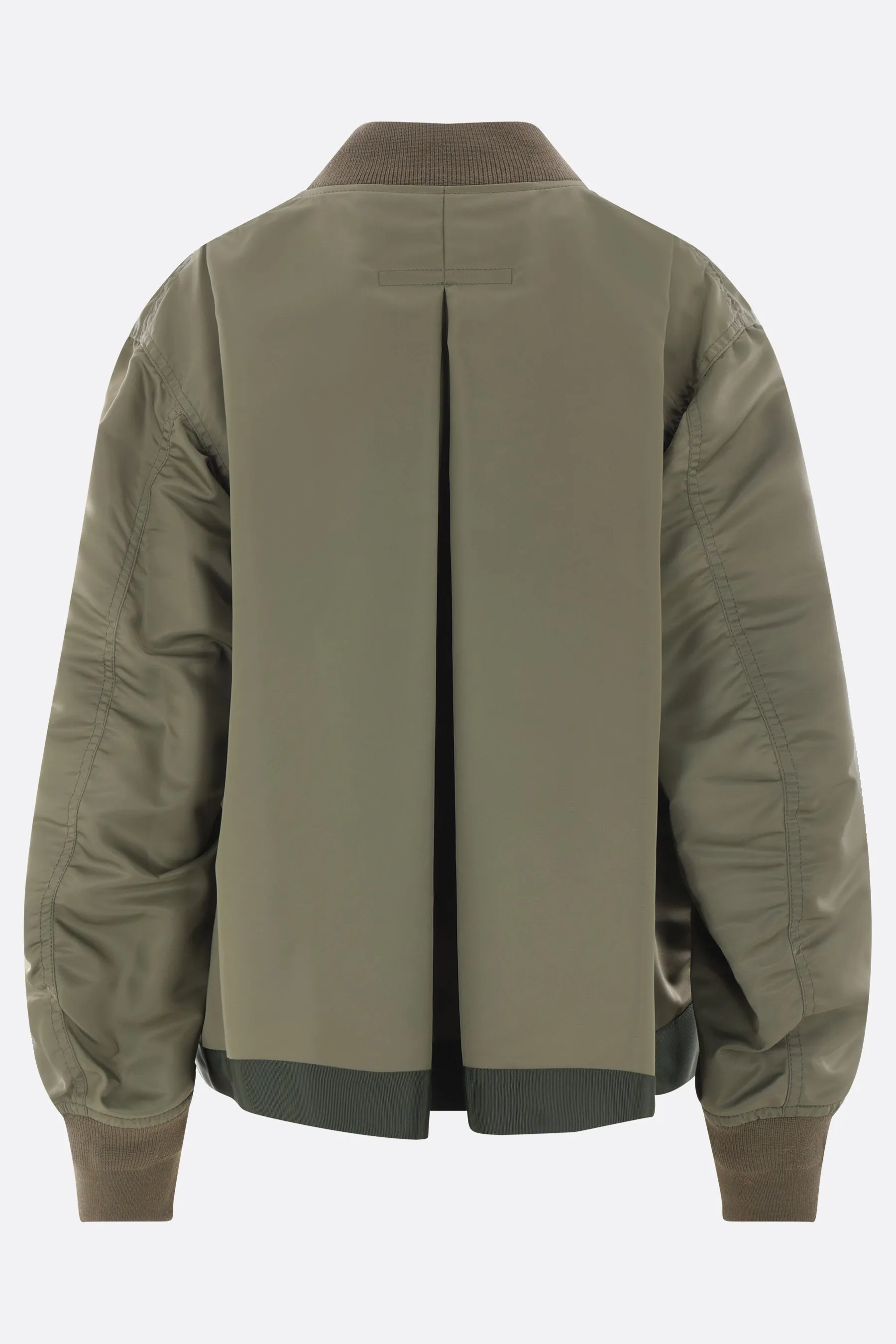 Oversized bomber jacket in nylon twill