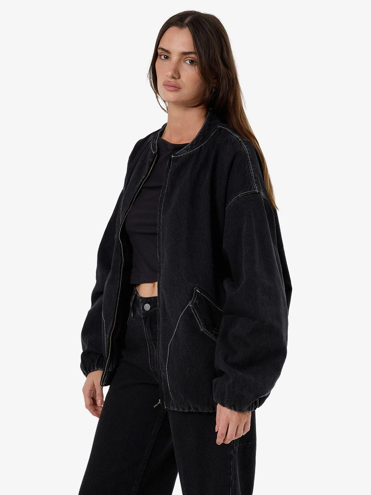 Rayne Oversized Bomber - Aged Black