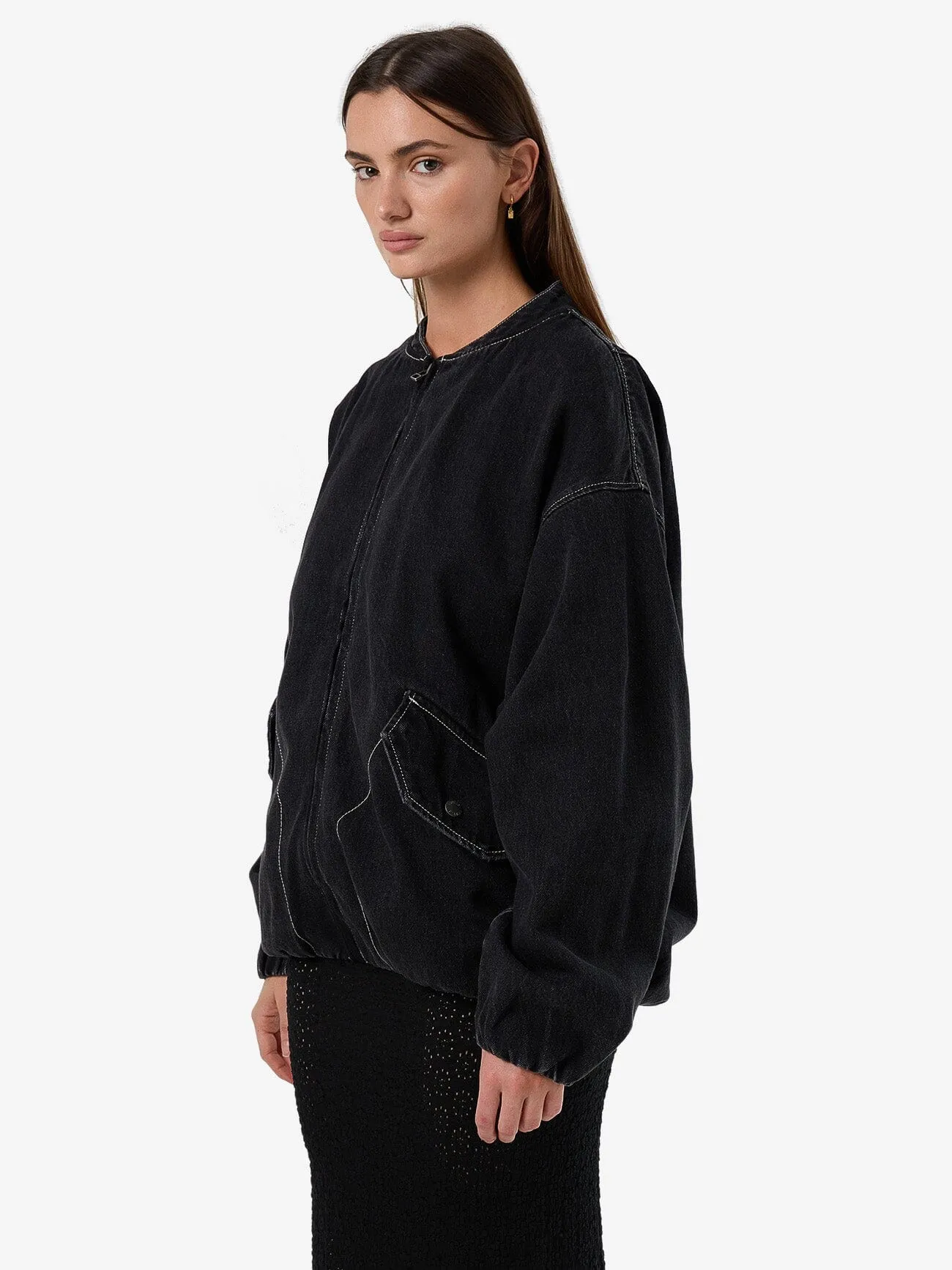 Rayne Oversized Bomber - Aged Black