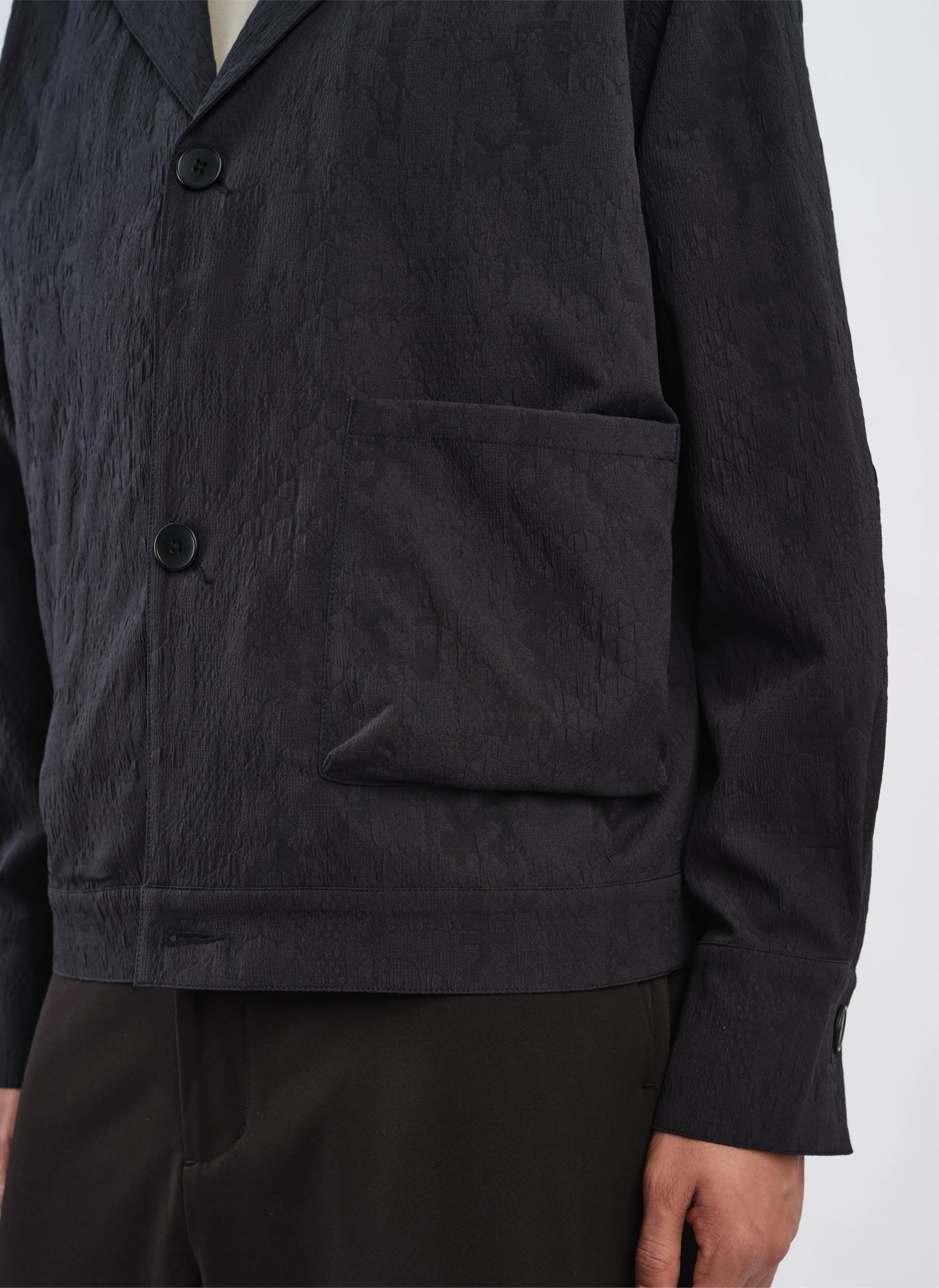 Rayon Polyester Nylon Sapndex Jacquard Soft Shirt Blouson