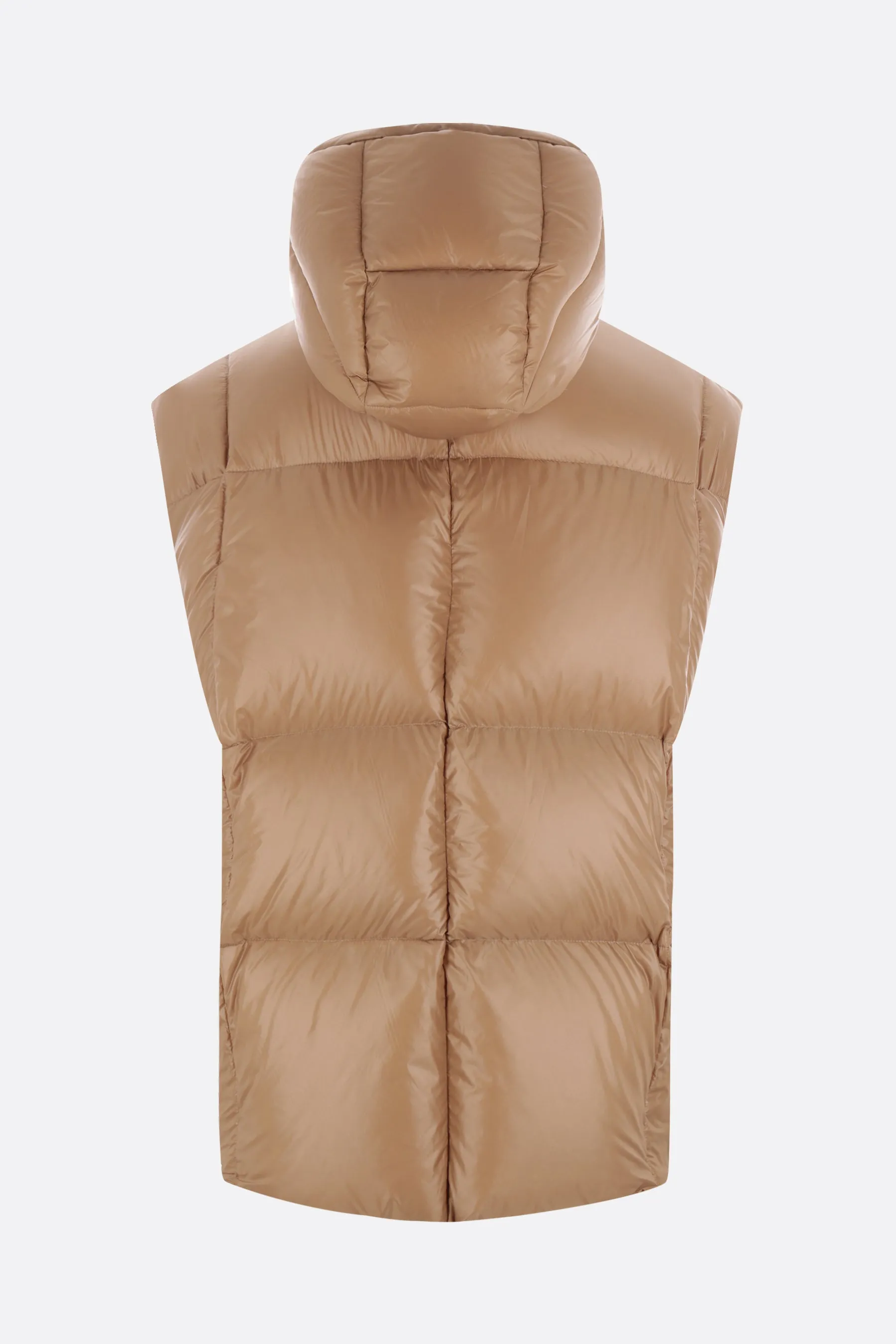 recycled nylon oversize sleeveless down jacket
