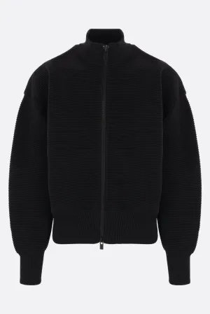rib knit bomber jacket