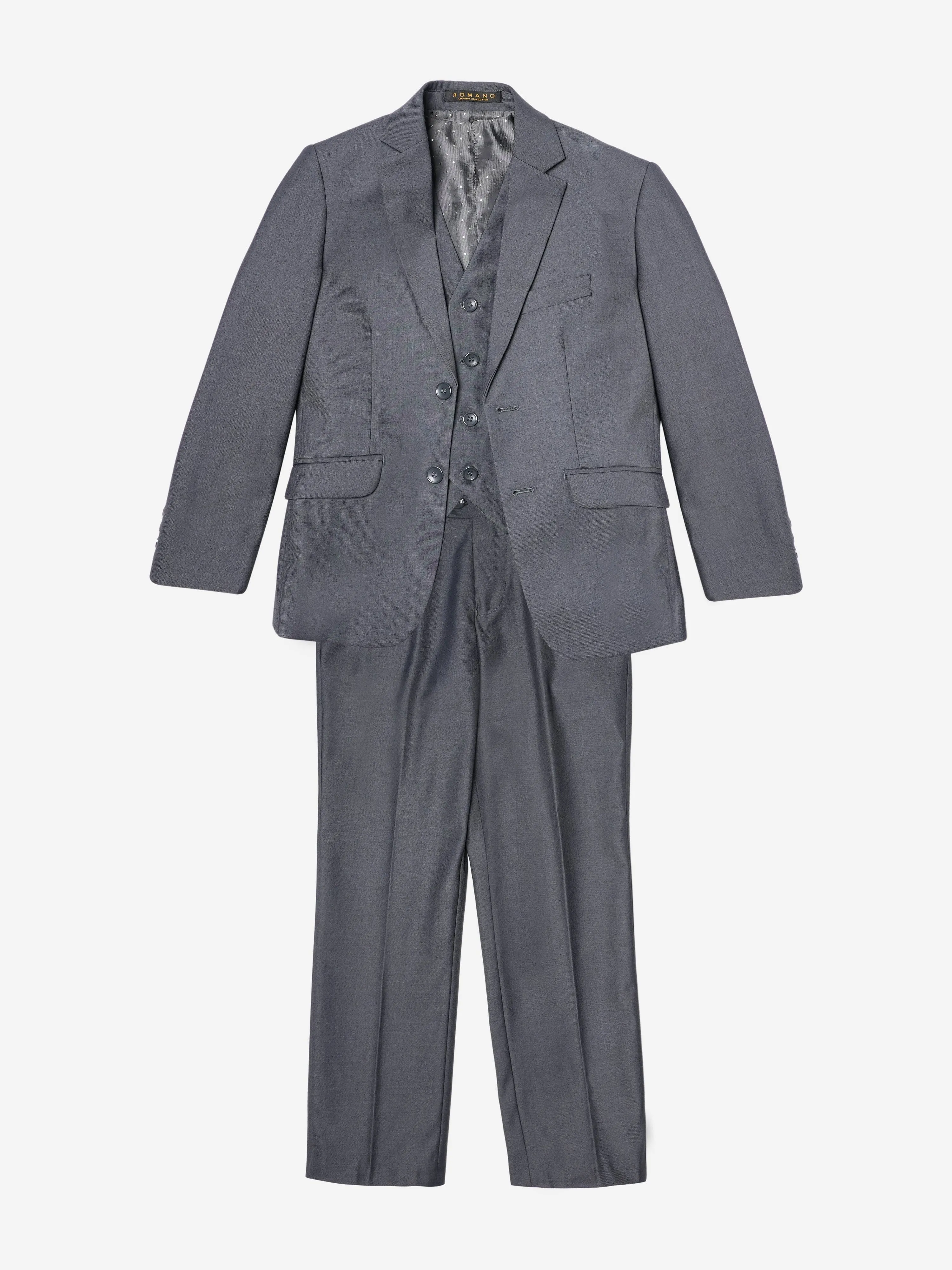 Romano Boys 3 Piece Suit in Grey