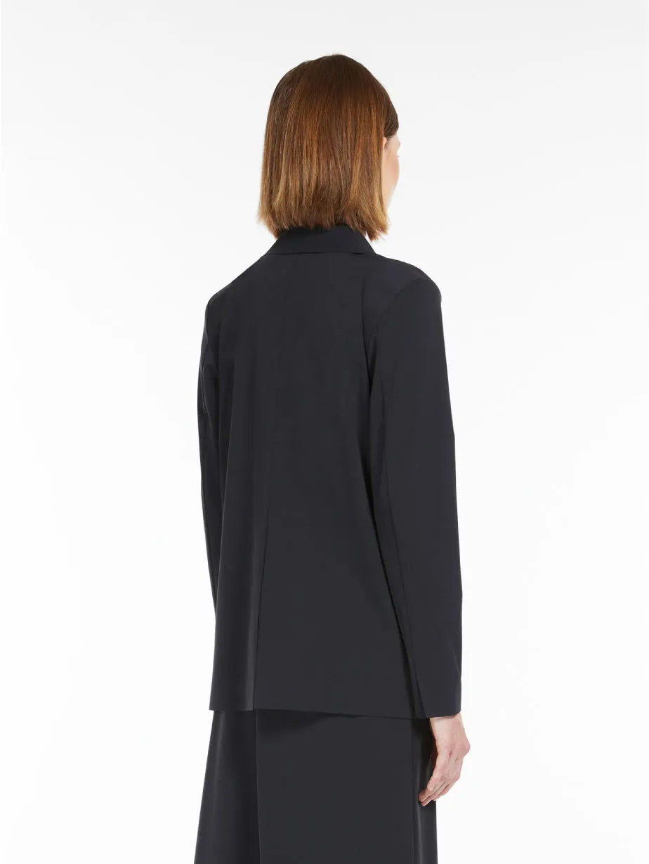 Single Breasted Blazer in Blue Technical Jersey