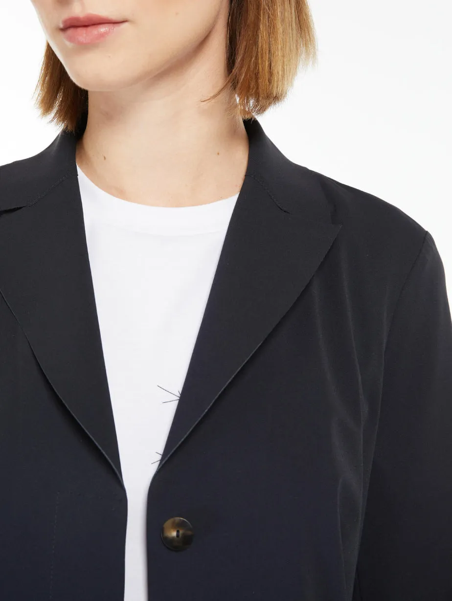 Single Breasted Blazer in Blue Technical Jersey