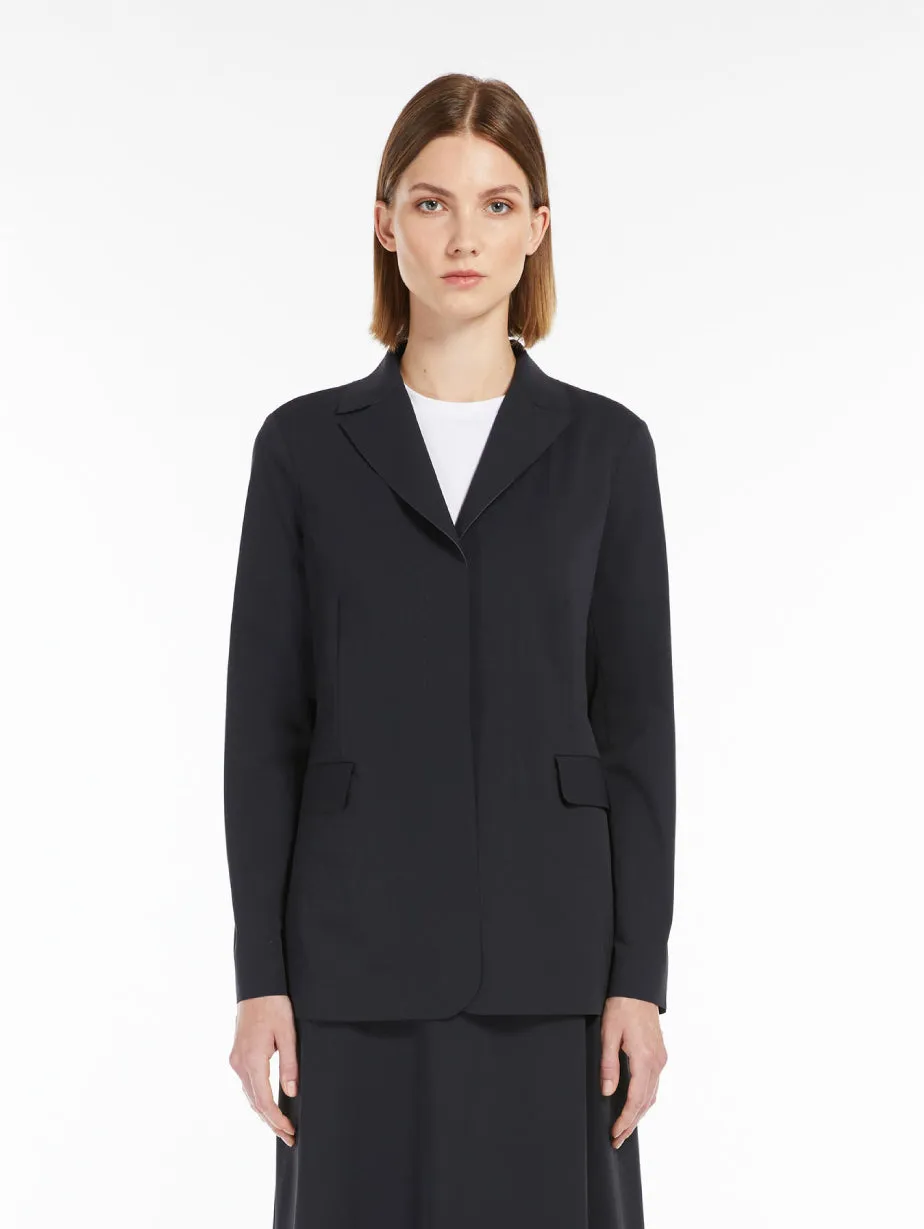 Single Breasted Blazer in Blue Technical Jersey