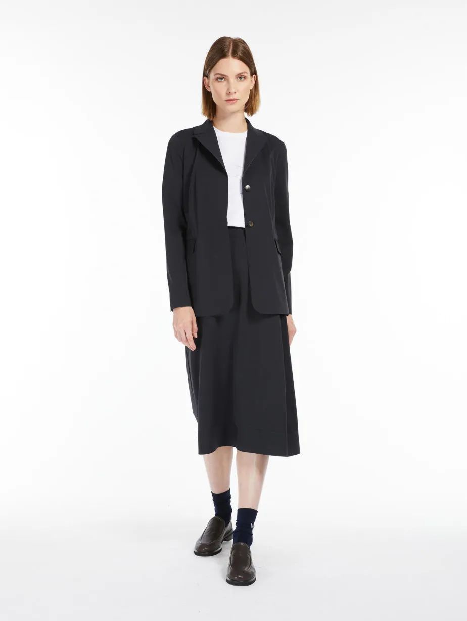 Single Breasted Blazer in Blue Technical Jersey
