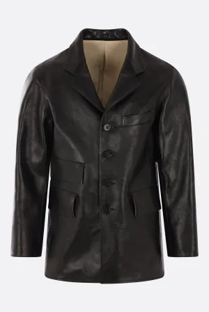 single-breasted jacket in leather