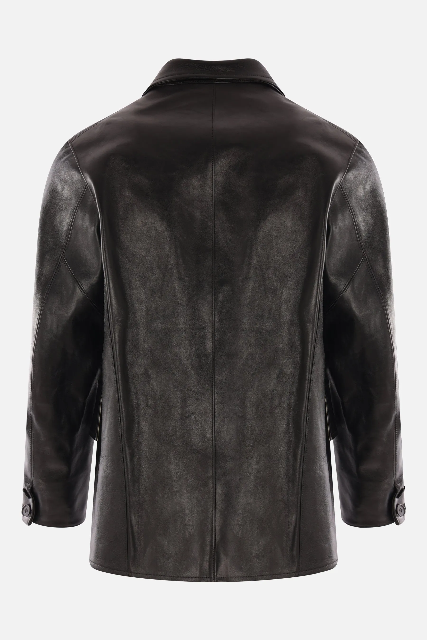 single-breasted jacket in leather