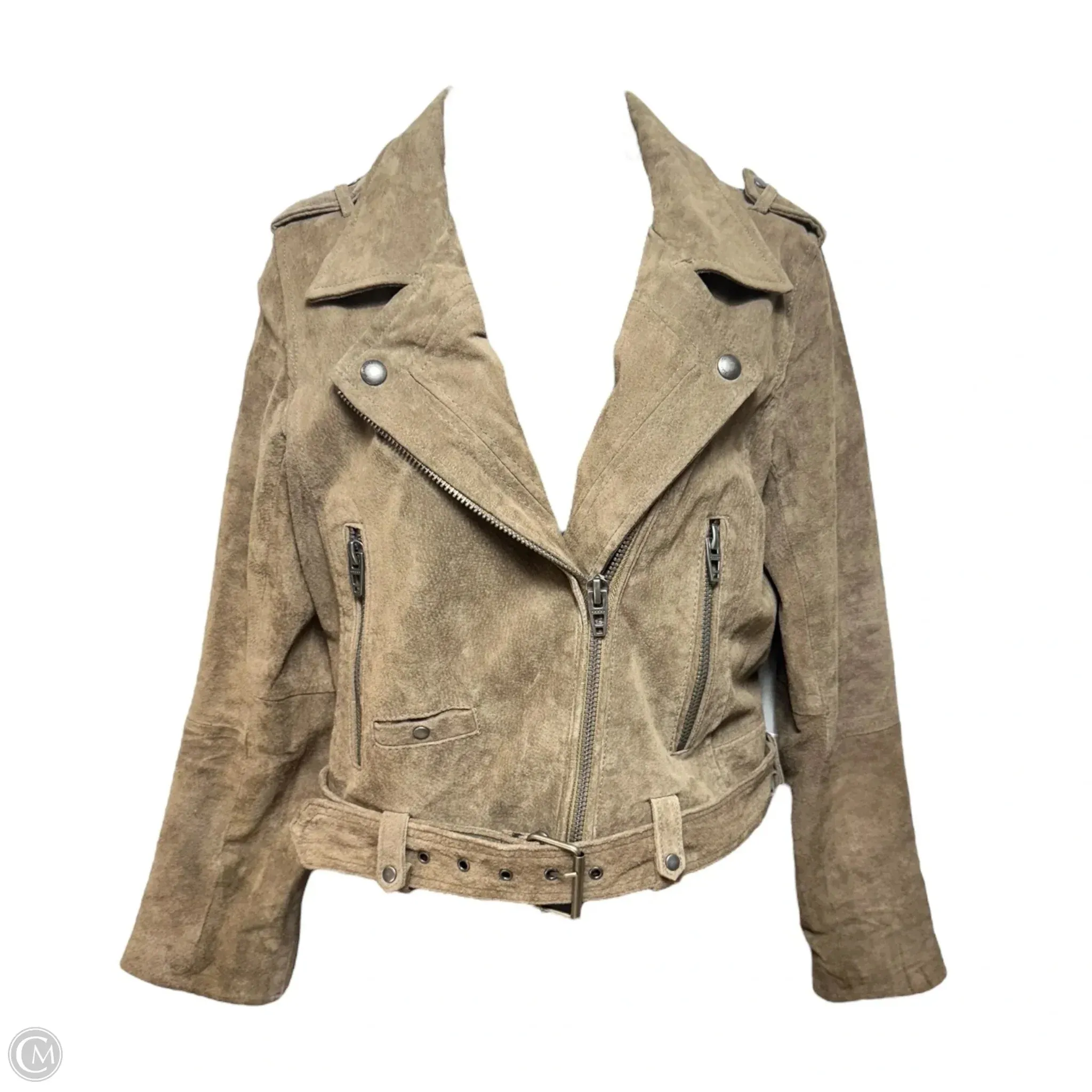 Suede Jacket Moto Leather By Blanknyc In Taupe, Size: S