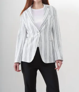 Summer Stripe Blazer In White