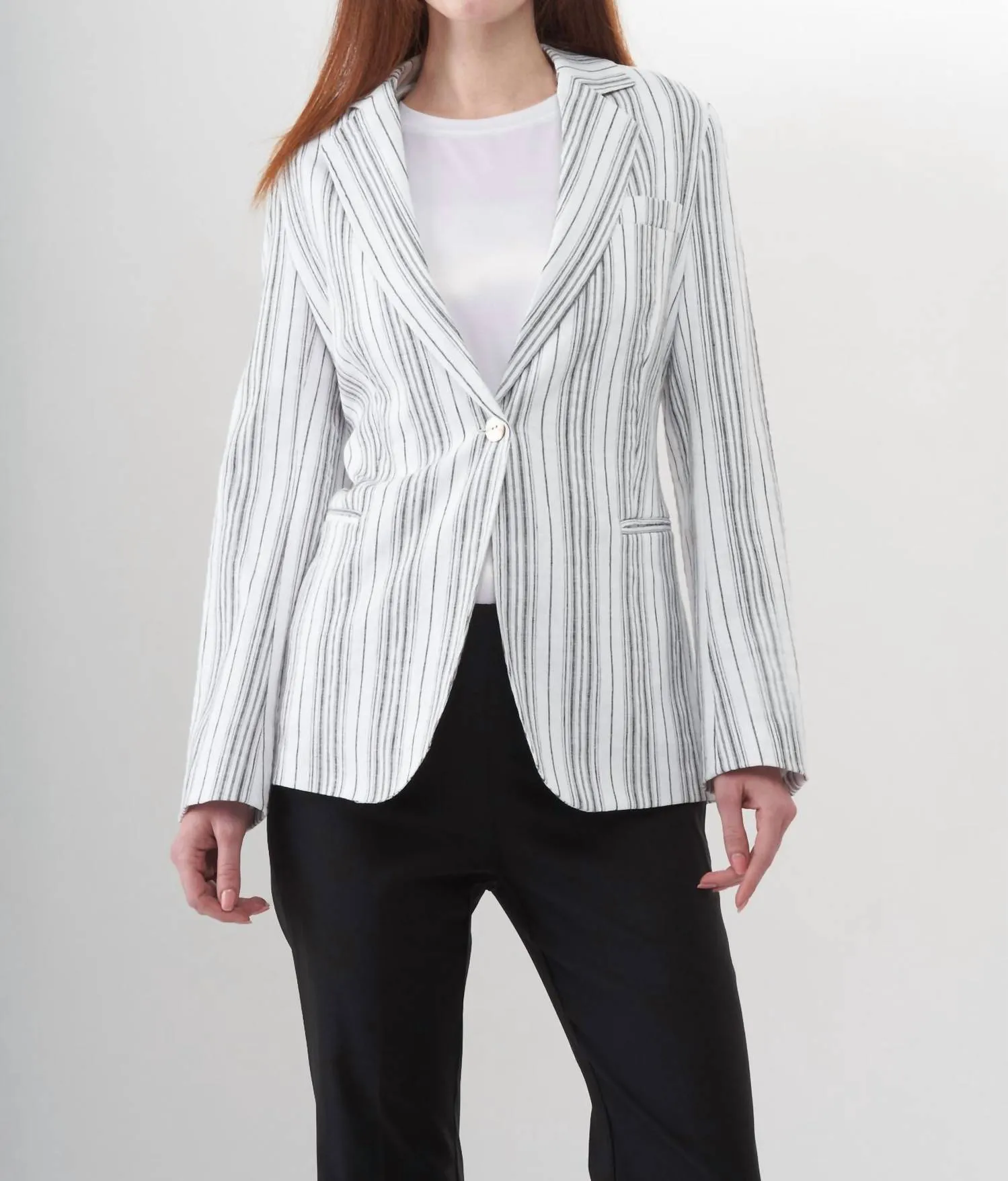 Summer Stripe Blazer In White