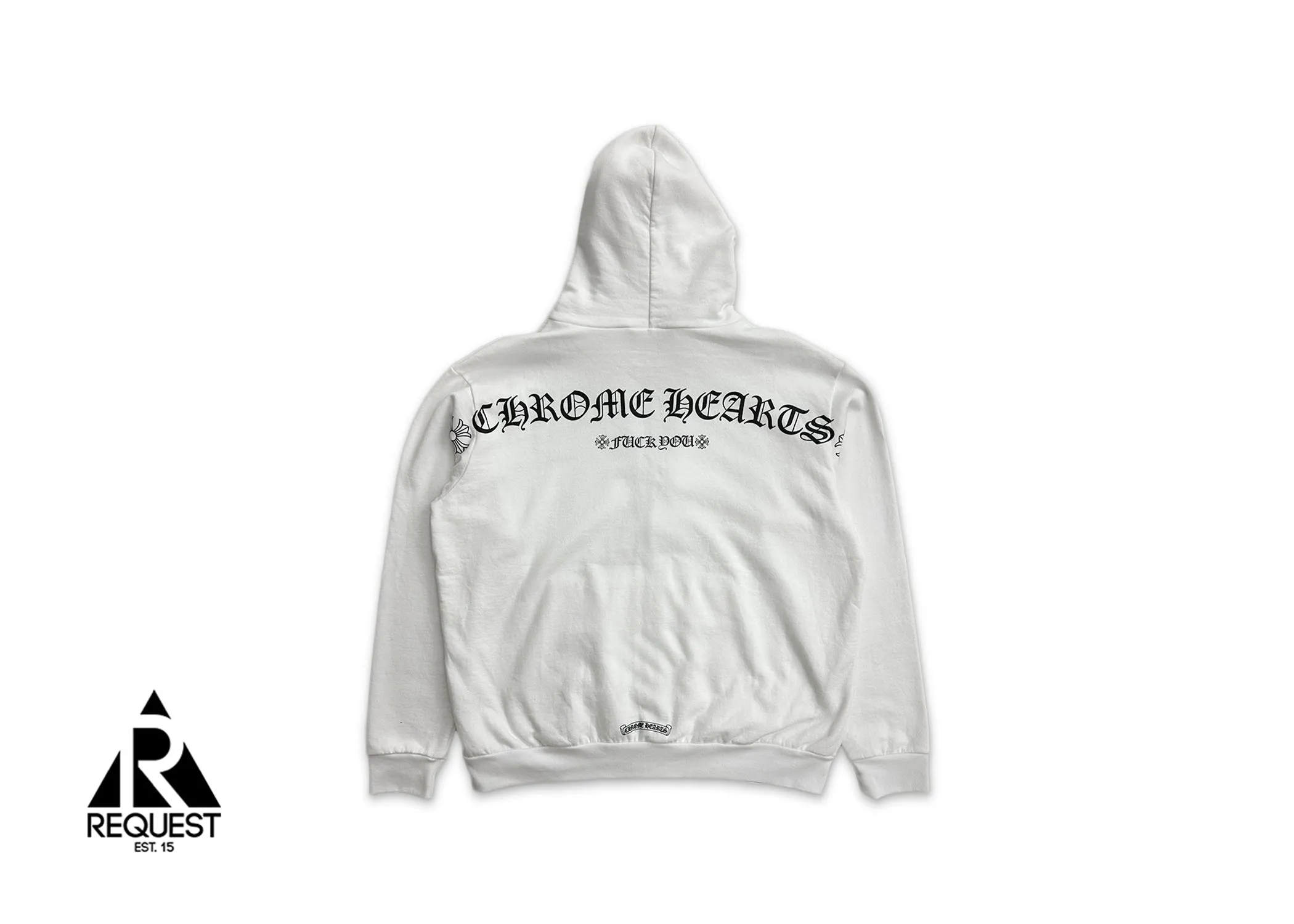 T-Logo Script Letters Zip Up Hoodie White