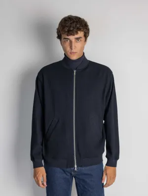 Tofolo Blue Woven Knit Bomber