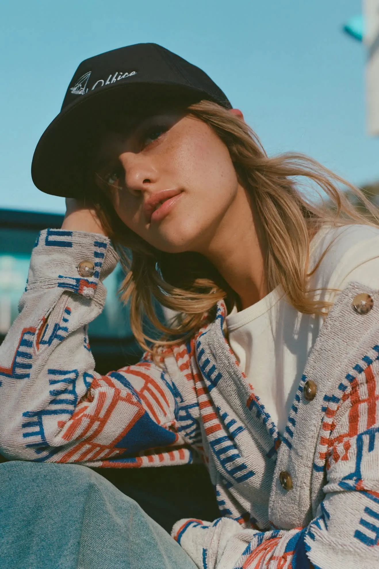 Trail Terry Cloth Trucker Jacket - Electronic Indigo Pattern