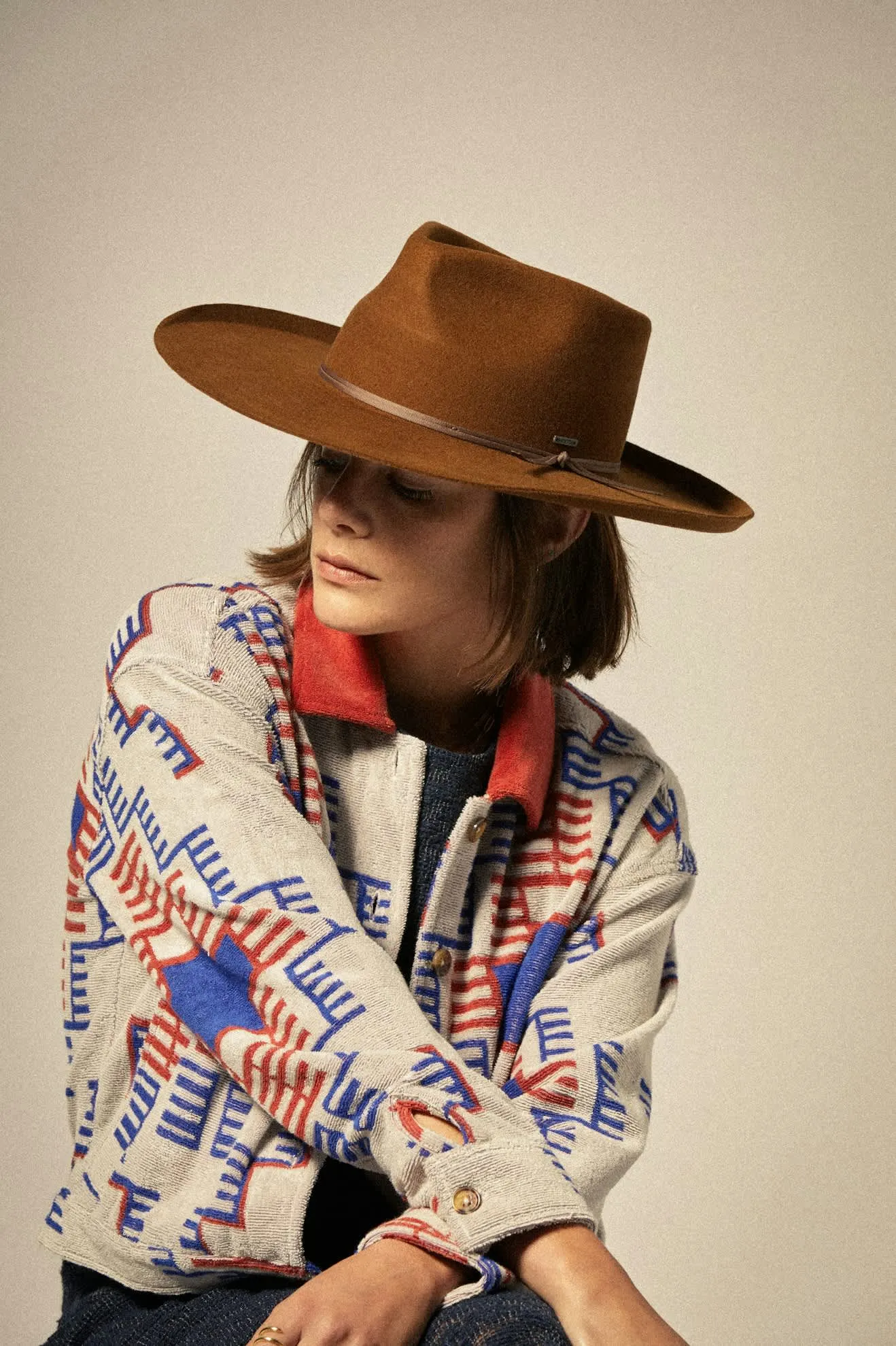Trail Terry Cloth Trucker Jacket - Electronic Indigo Pattern
