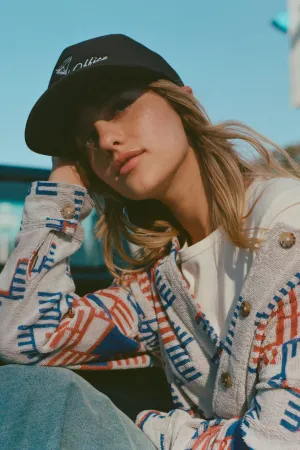 Trail Terry Cloth Trucker Jacket - Electronic Indigo Pattern