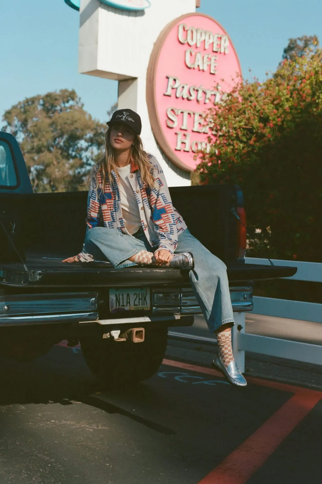 Trail Terry Cloth Trucker Jacket - Electronic Indigo Pattern
