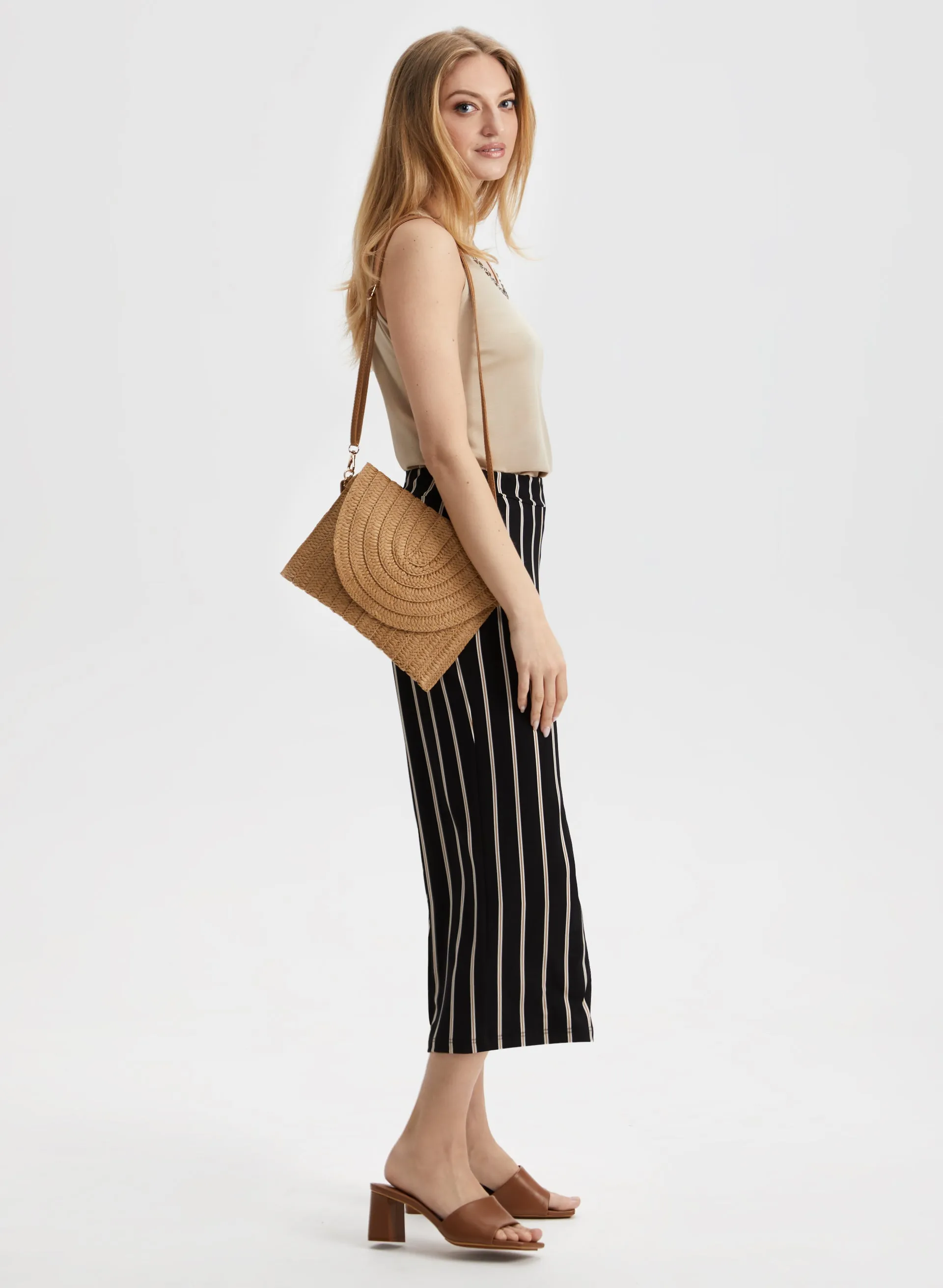 Vertical Stripe Pull-on Capris
