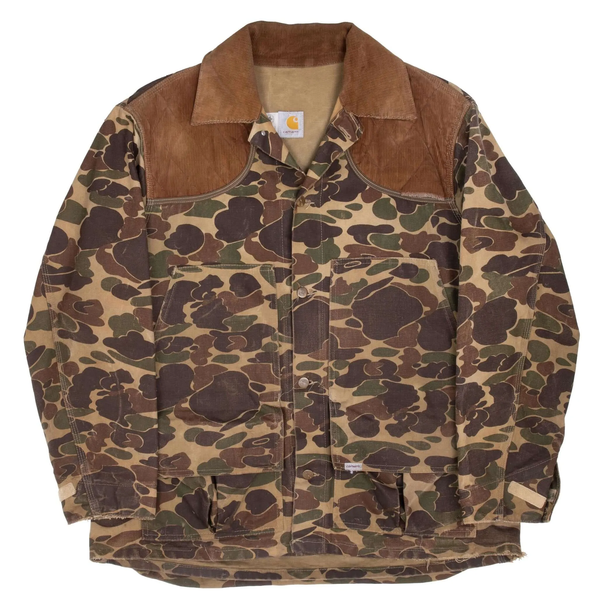 VINTAGE CARHARTT DUCK CAMO HUNTER JACKET CU253 SIZE XL MADE IN USA