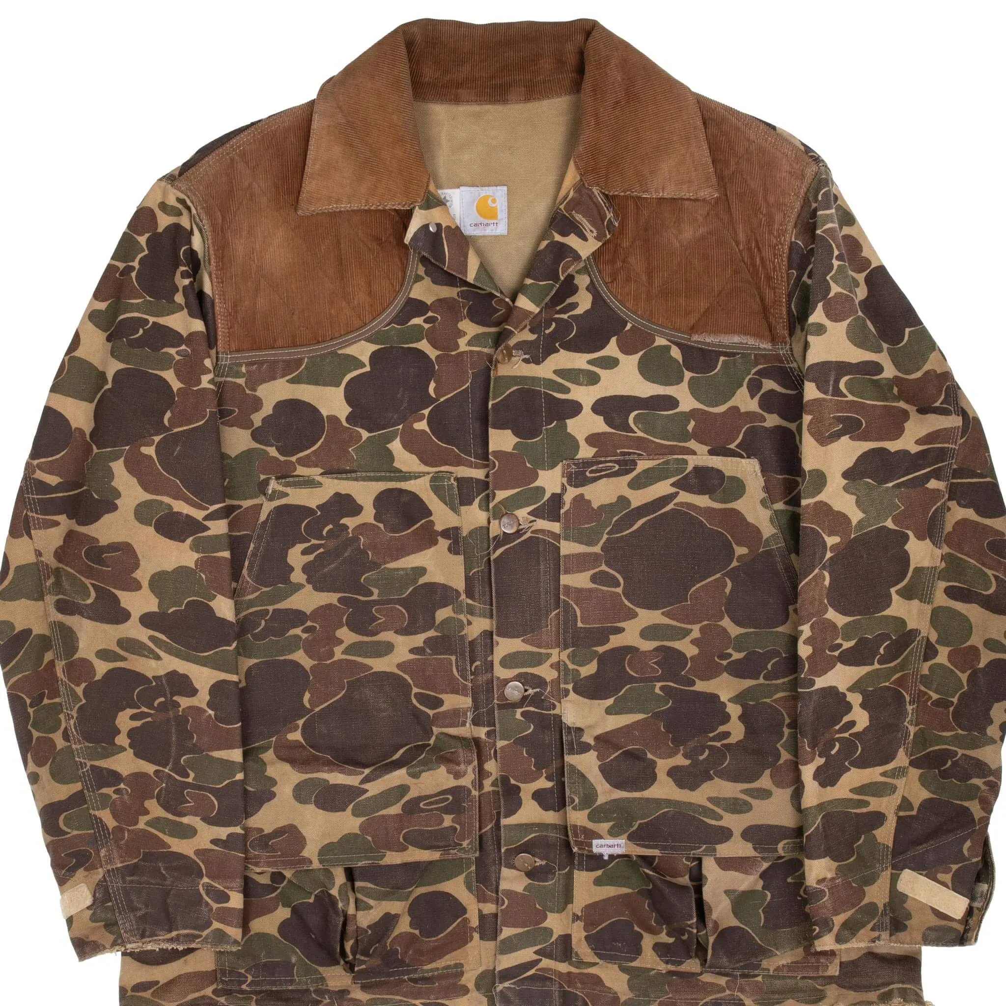 VINTAGE CARHARTT DUCK CAMO HUNTER JACKET CU253 SIZE XL MADE IN USA