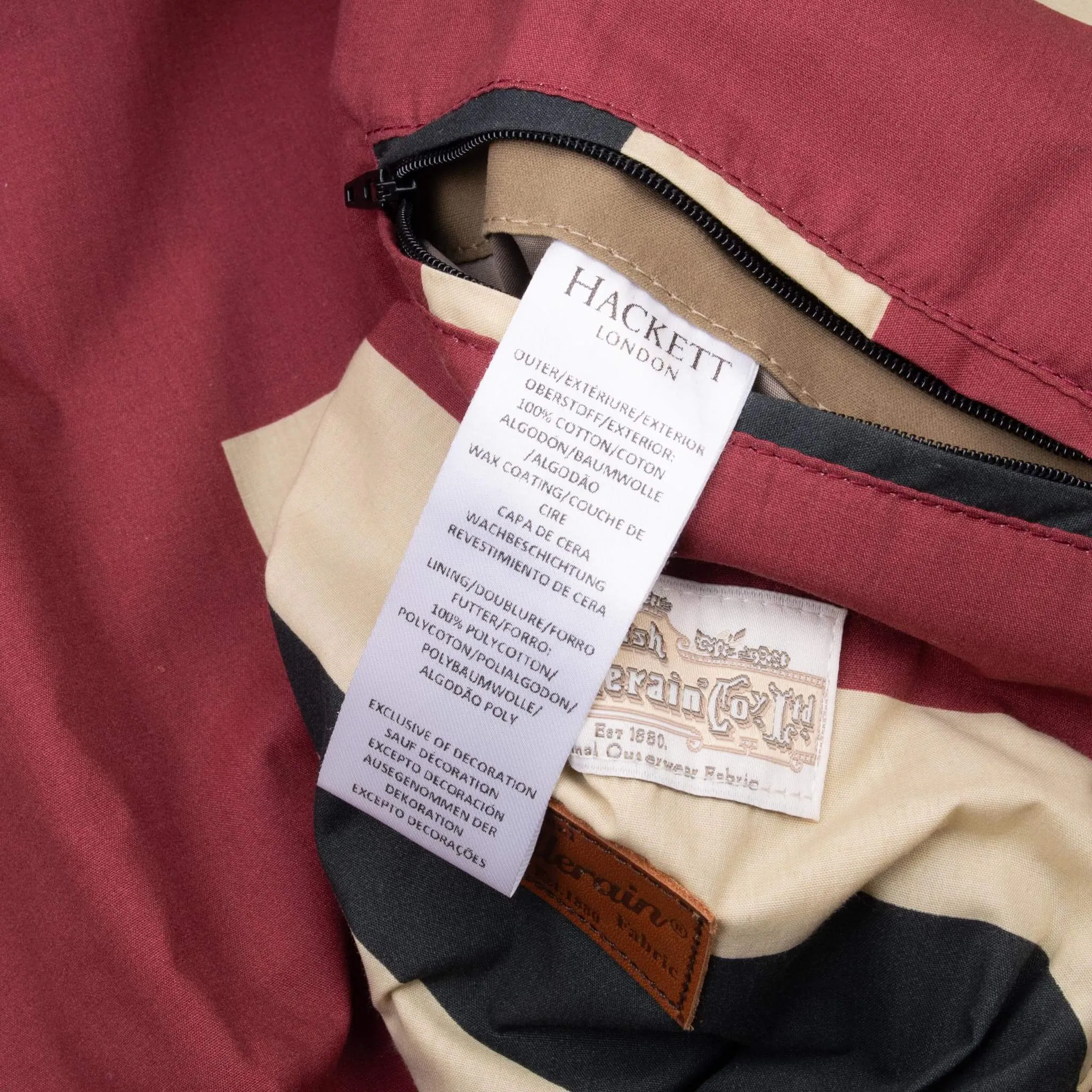 VINTAGE HACKETT BEIGE WAX JACKET XL MADE IN ENGLAND