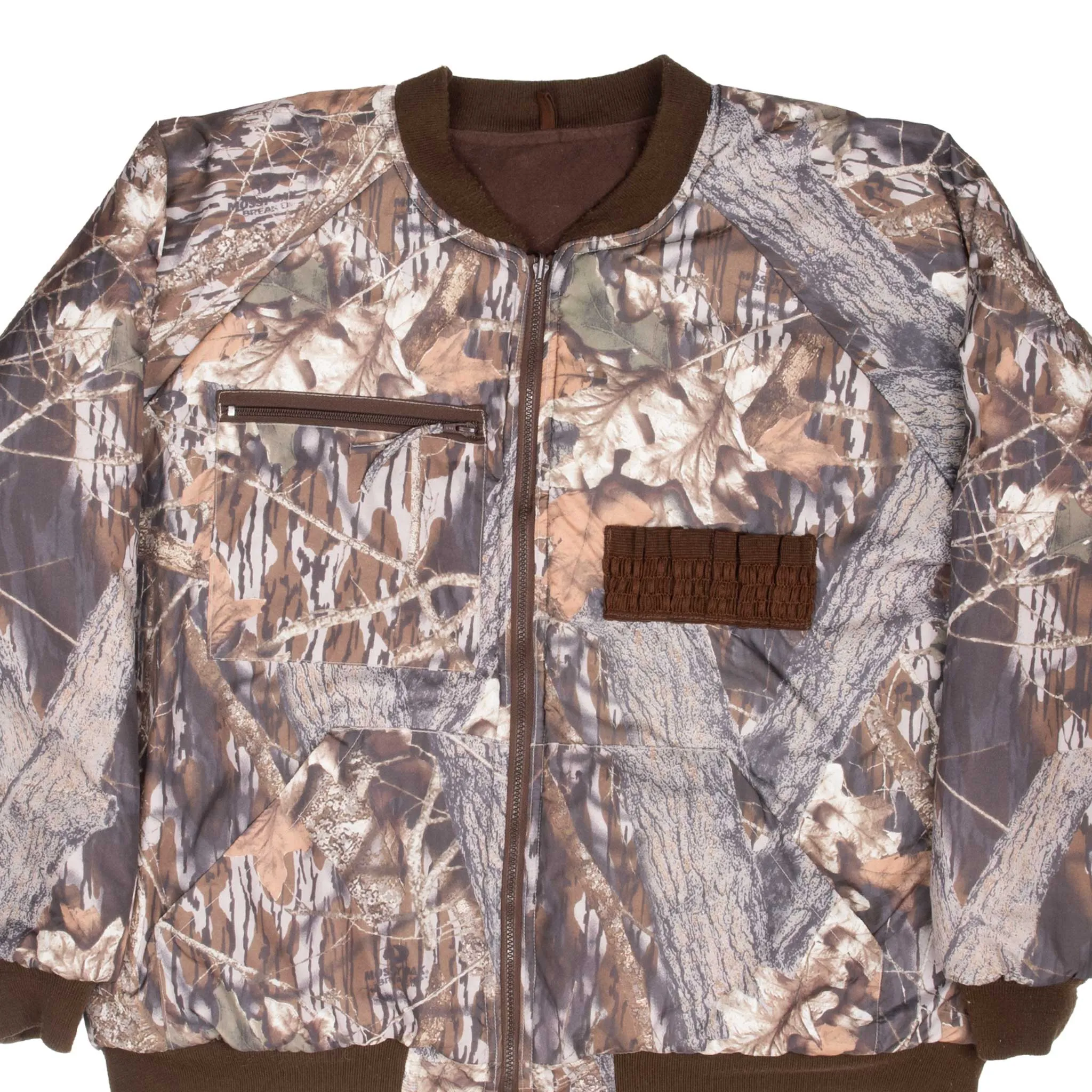 VINTAGE HUNTING CAMO MOSSY OAK GAMEHIDE REVERSIBLE BOMBER JACKET 2000S 2XL
