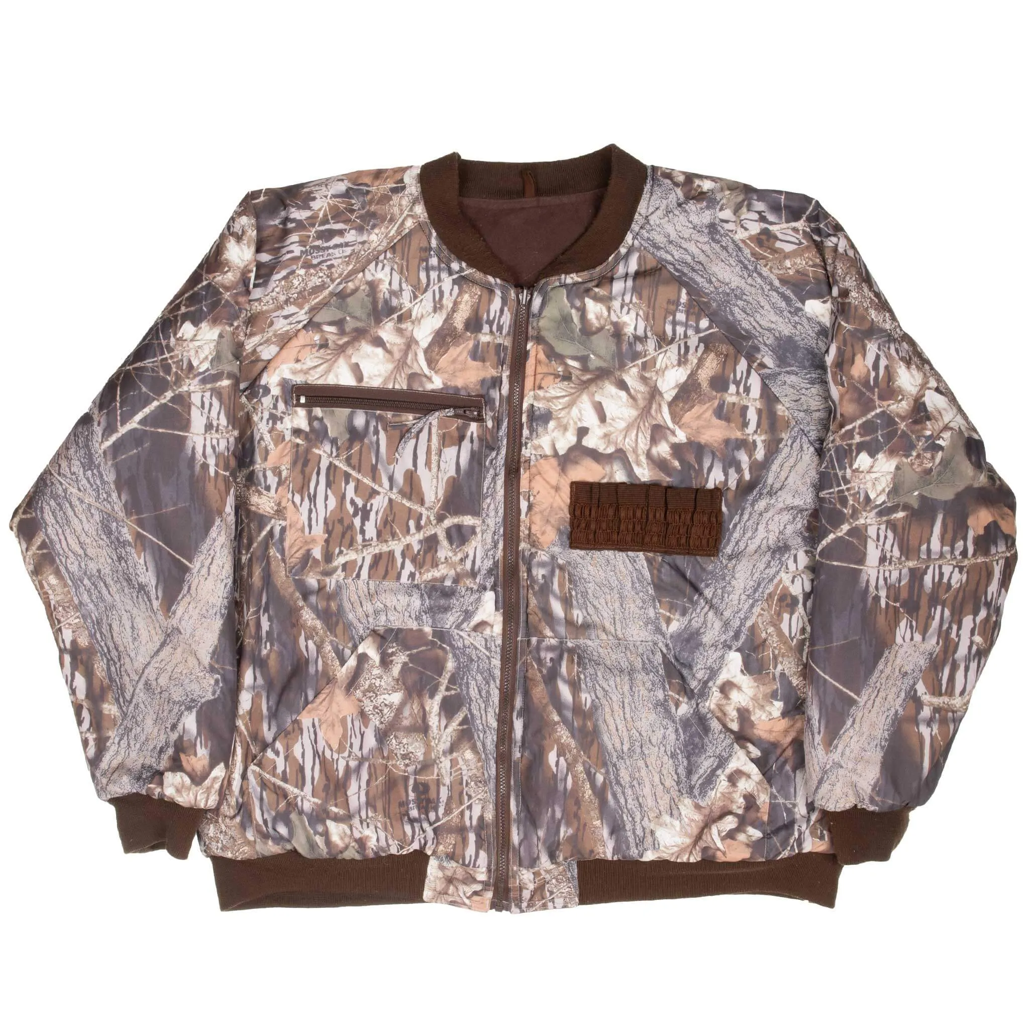 VINTAGE HUNTING CAMO MOSSY OAK GAMEHIDE REVERSIBLE BOMBER JACKET 2000S 2XL