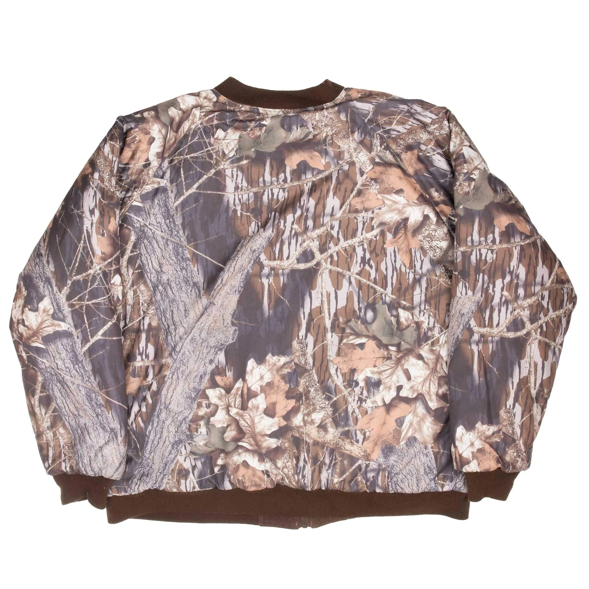 VINTAGE HUNTING CAMO MOSSY OAK GAMEHIDE REVERSIBLE BOMBER JACKET 2000S 2XL