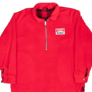 VINTAGE MARLBORO REVERSIBLE FLEECE QUARTER ZIP JACKET 1990S XL