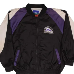 VINTAGE MLB COLORADO ROCKIES NYLON WINDBREAKER JACKET 1990S SIZE LARGE