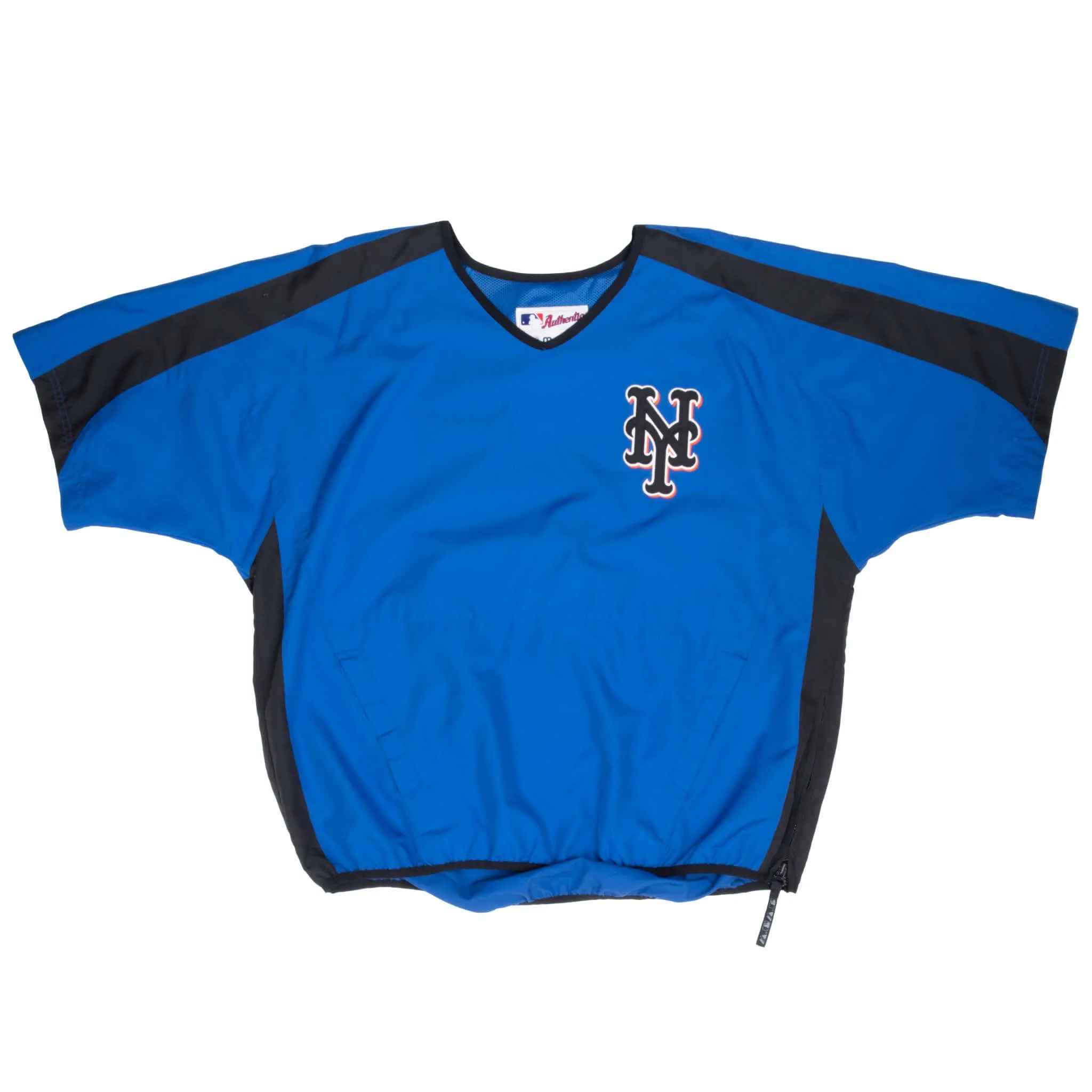 VINTAGE MLB NEW YORK METS SHORT SLEEVE PULLOVER WINDBREAKER 2000S LARGE