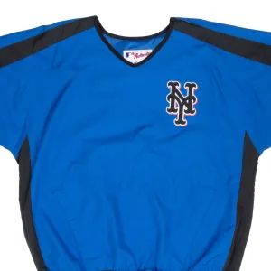 VINTAGE MLB NEW YORK METS SHORT SLEEVE PULLOVER WINDBREAKER 2000S LARGE
