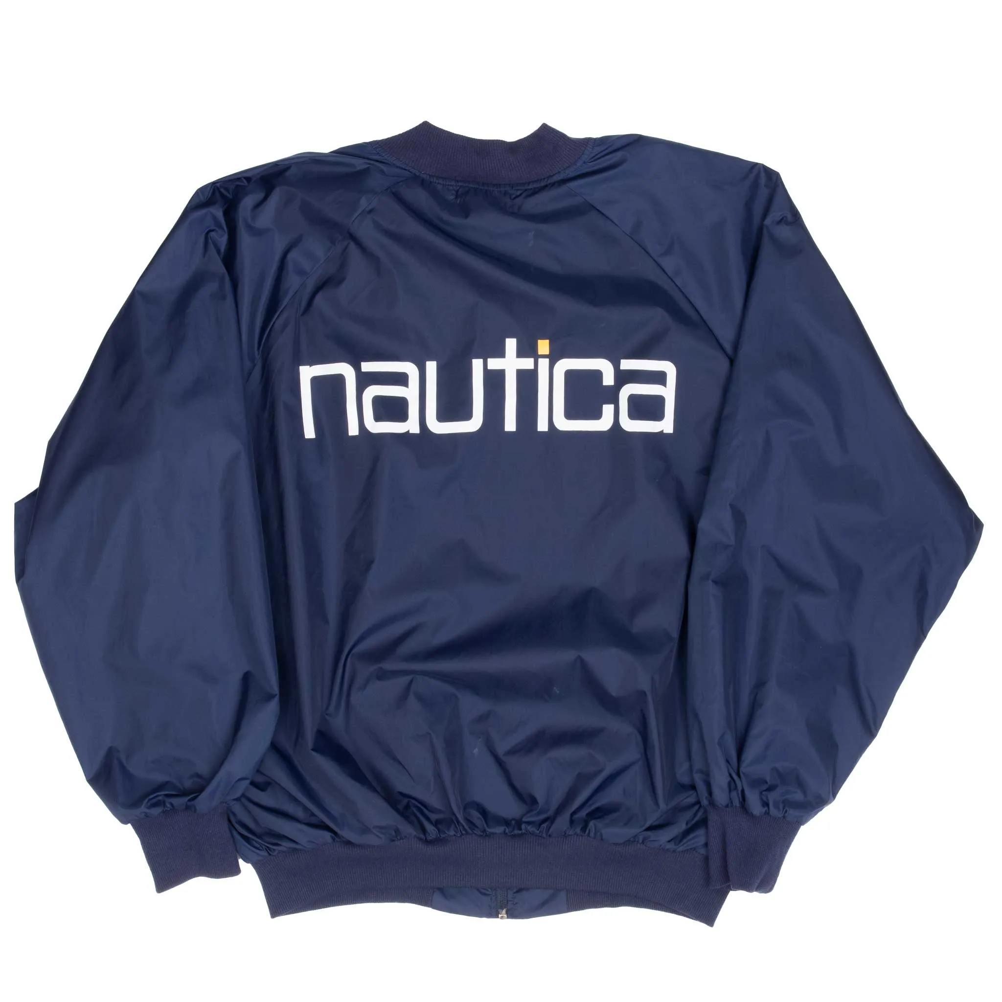 VINTAGE NAUTICA BLUE WINDBREAKER BOMBER JACKET 1990S LARGE
