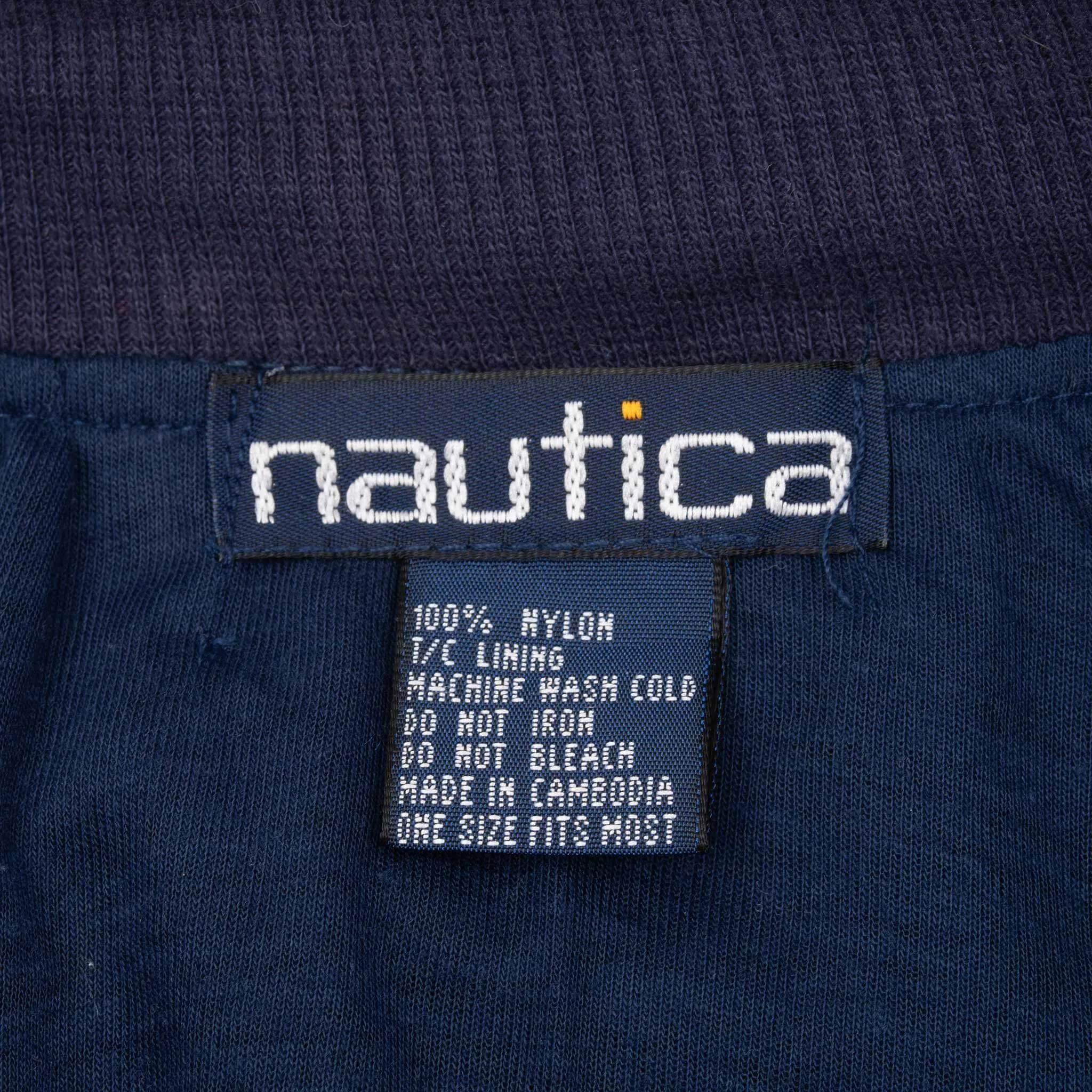 VINTAGE NAUTICA BLUE WINDBREAKER BOMBER JACKET 1990S LARGE