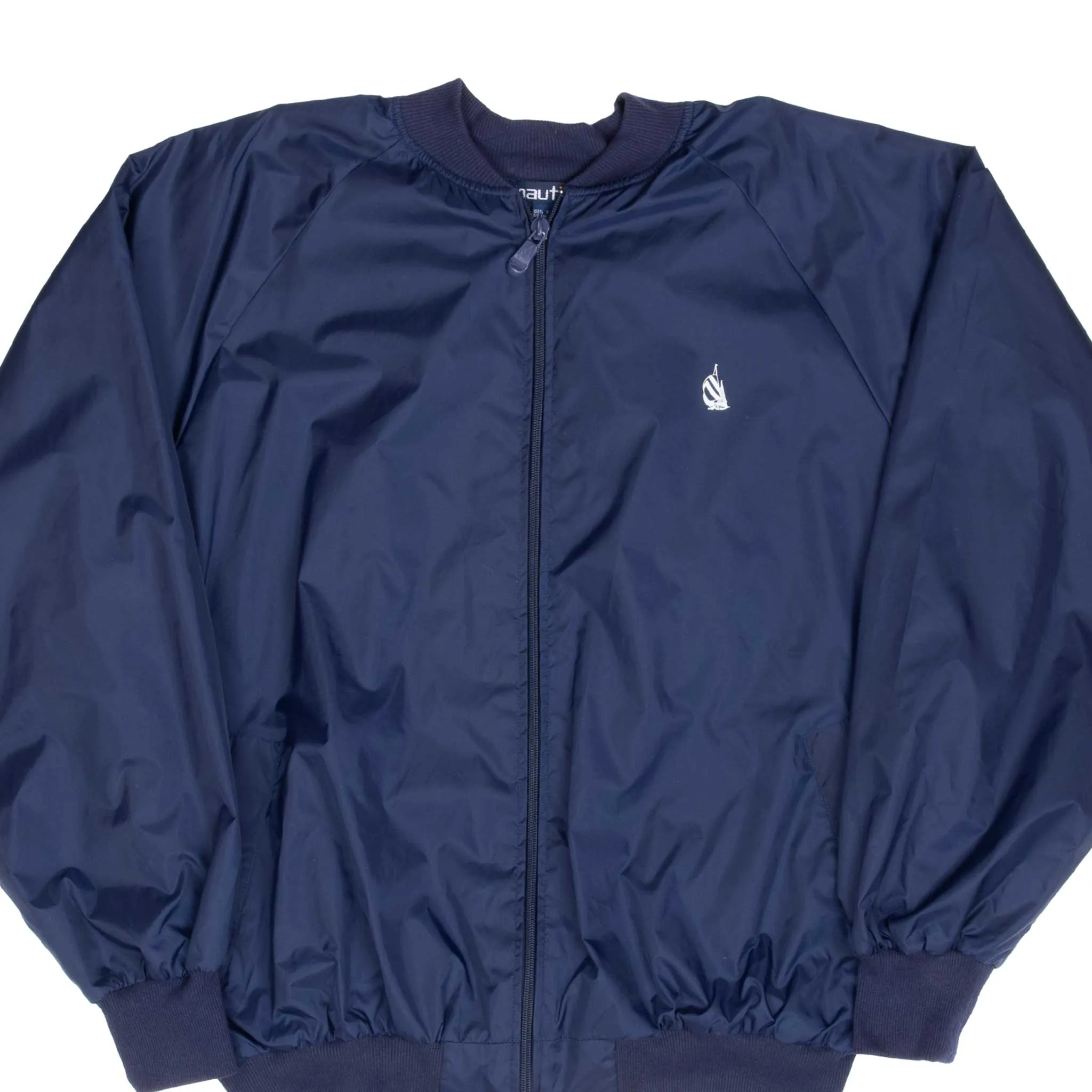 VINTAGE NAUTICA BLUE WINDBREAKER BOMBER JACKET 1990S LARGE
