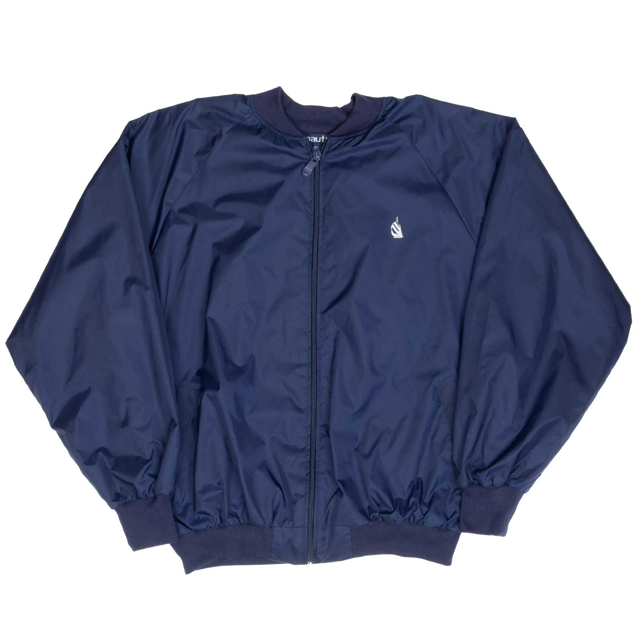 VINTAGE NAUTICA BLUE WINDBREAKER BOMBER JACKET 1990S LARGE