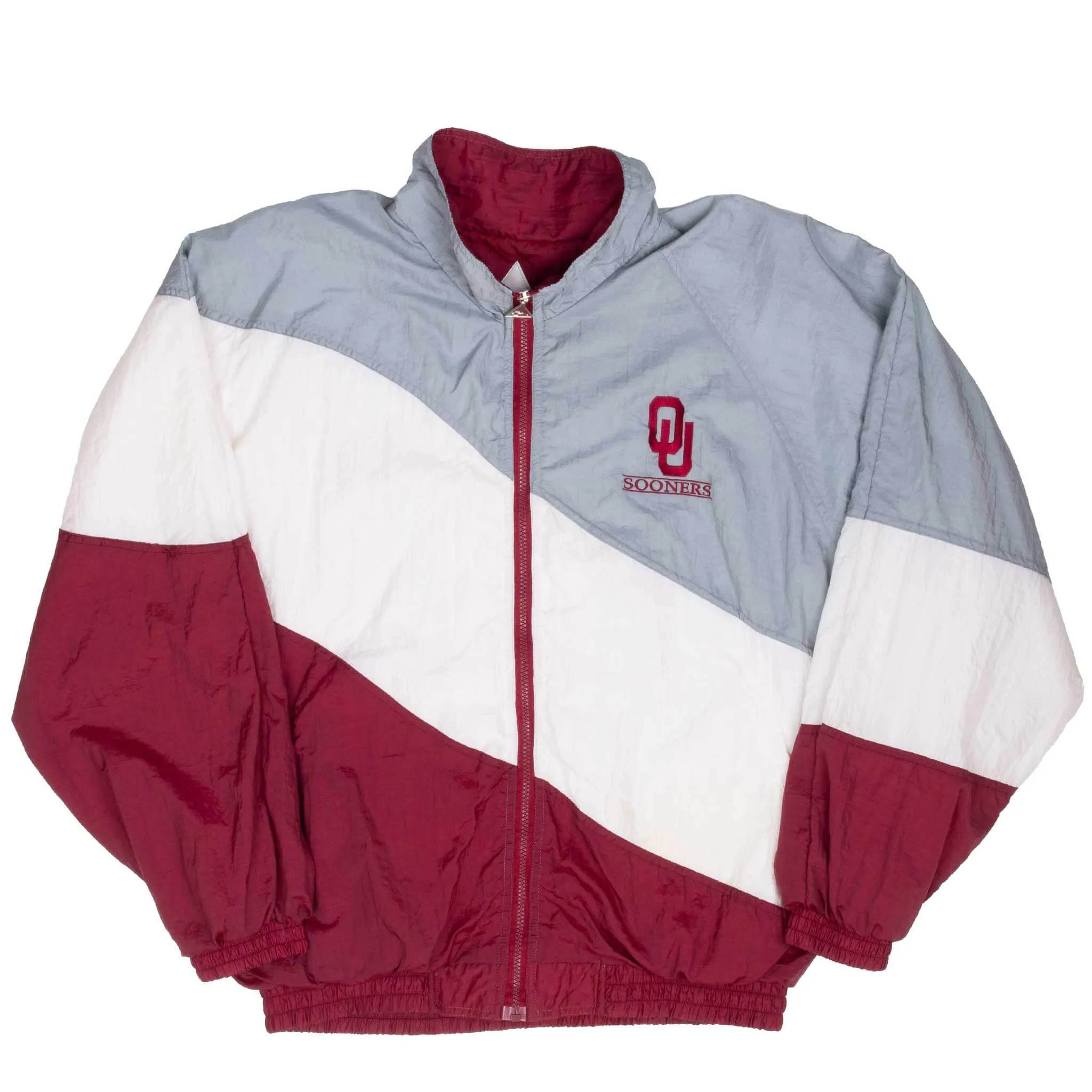 VINTAGE NCAA OKLAHOMA SOONERS WINDBREAKER JACKET 1990S LARGE