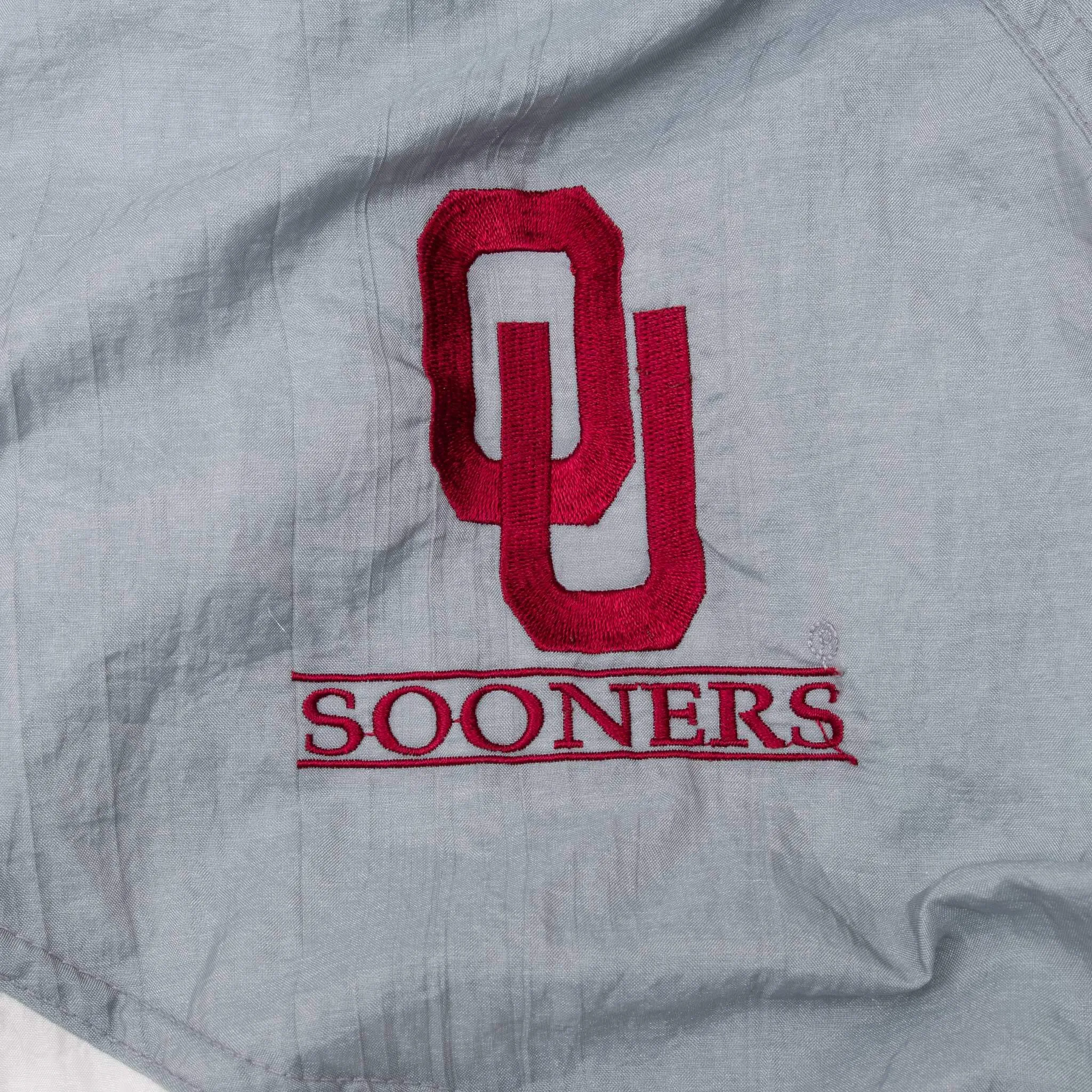 VINTAGE NCAA OKLAHOMA SOONERS WINDBREAKER JACKET 1990S LARGE