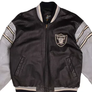 VINTAGE NFL LOS ANGELES RAIDERS LEATHER JACKET 1990S SIZE 2XL